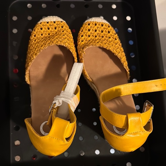 Shoes - Vibrant Yellow Espadrille Wedges